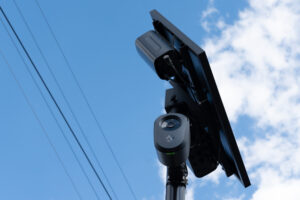 A flock camera planted on an intersection in-between Wells Ave. and Kuenzli St., on Friday Oct. 9, 2026 in Reno, Nevada.