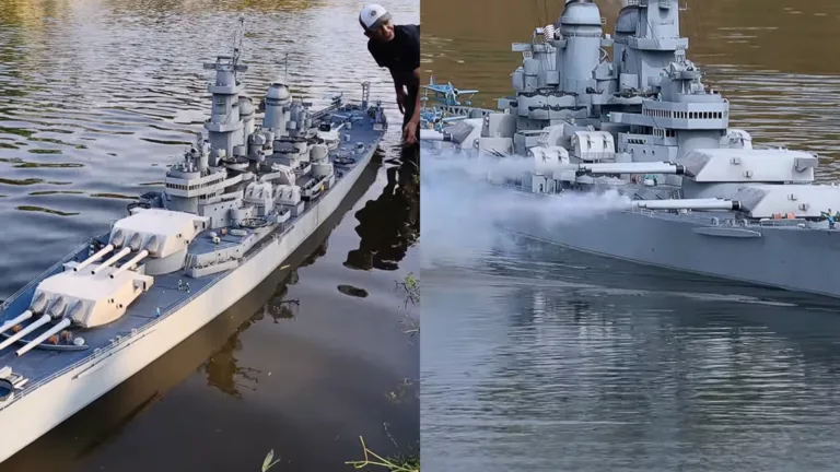 He Built an 18-Foot RC Battleship Out of Plywood—And Yes, It Actually Fires